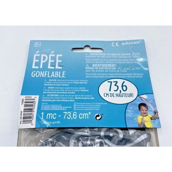 New Amscan Inflatable Sword 29 Inches Toy Pool Beach Pirate Costume Party Favor - Picture 4 of 6